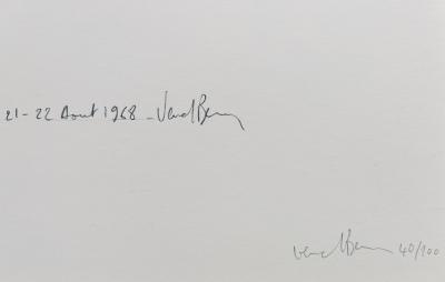 Bernar VENET - Prévisions Météorologiques les 20-21-22 Août 1968, 1968 - Lithographie signée au crayon 2