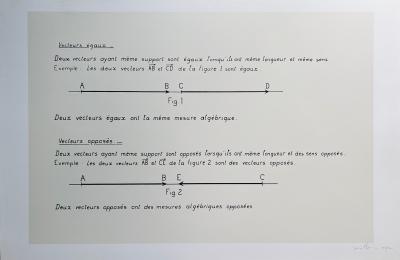 Bernar VENET - Vecteurs égaux - Vecteurs opposés, 1966 - Lithographie signée au crayon 2