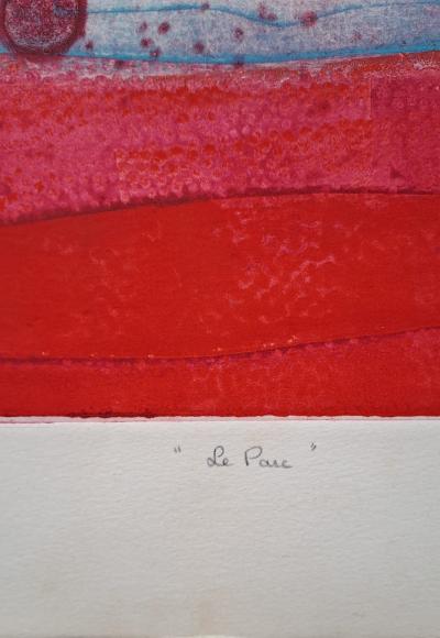 C. Carlise - Le parc - Lithographie originale signée, EA 2