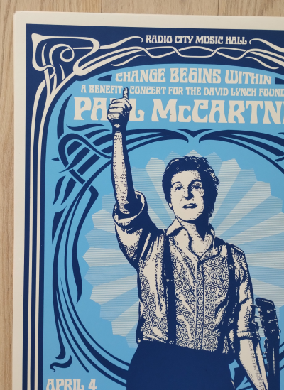 Shepard FAIREY (Obey) - Paul McCartney Change Begins (Blue) 2009 - Sérigraphie signée et numérotée 2