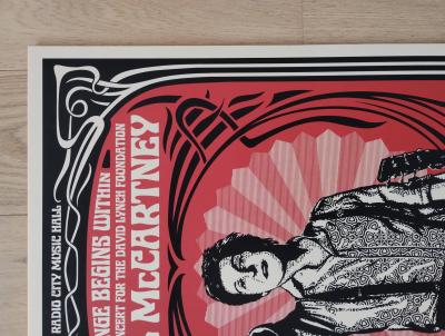 Shepard FAIREY (Obey) - Paul McCartney Change Begins (Red) 2009 - Sérigraphie signée et numérotée 2