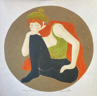絵画 lithographie originale d'Alain Bonnefoit Alain BONNEFOIT - Bonne vert , lithographie signée - Art