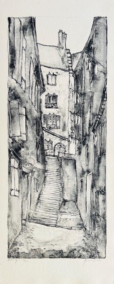Bernard GANTNER - Ruelle, 1980 - Lithographie originale signée au crayon 2