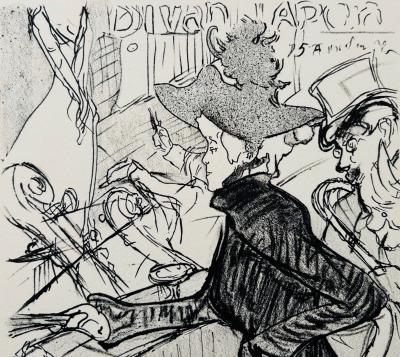 Henri de TOULOUSE-LAUTREC - Le Divan Japonais, 1893  - Lithographie signée dans la pierre 2