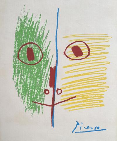 Pablo Picasso - Visage - Lithographie signée dans la planche 2