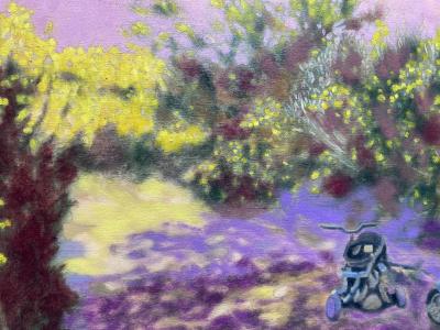 Karolina ORZELEK - Hide and seek , 2021, huile sur bois 2