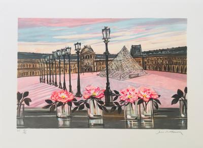 MICHEL-HENRY - La Pyramide du Louvre, Paris, 2000 - Lithographie originale signée au crayon 2