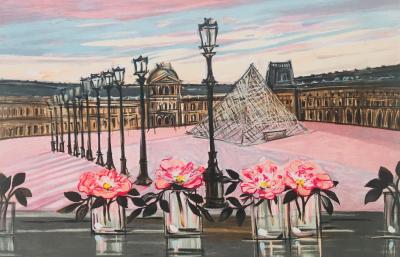 MICHEL-HENRY - La Pyramide du Louvre, Paris, 2000 - Lithographie originale signée au crayon 2