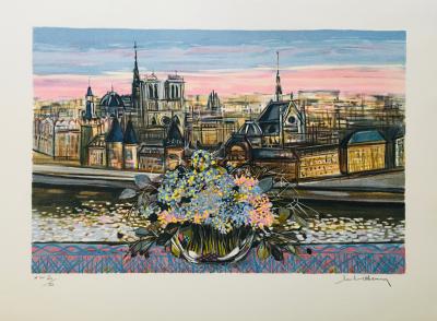 MICHEL-HENRY - L'Ile de la Cité et Notre-Dame de Paris, 2000 - Lithographie originale signée au crayon 2