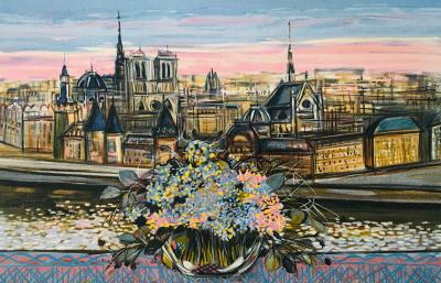 MICHEL-HENRY - L'Ile de la Cité et Notre-Dame de Paris, 2000 - Lithographie originale signée au crayon 2