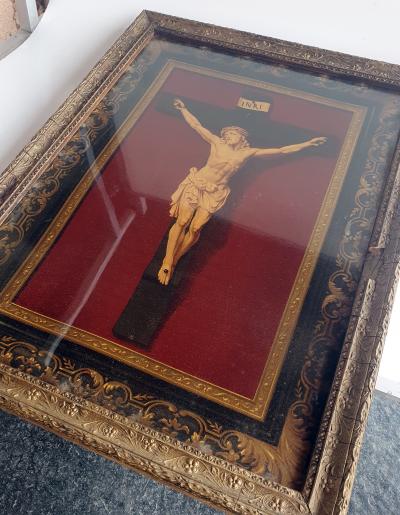 Christ en croix    L. Turgis & Fils   oléographie - 1892 2