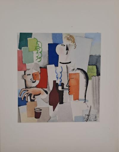 Roger de la FRESNAYE (d'après) - Déjeuner entre amis, la Madelon, 1949 - Lithographie signée 2