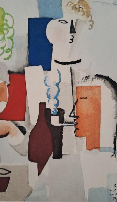 Roger de la FRESNAYE (d'après) - Déjeuner entre amis, la Madelon, 1949 - Lithographie signée 2