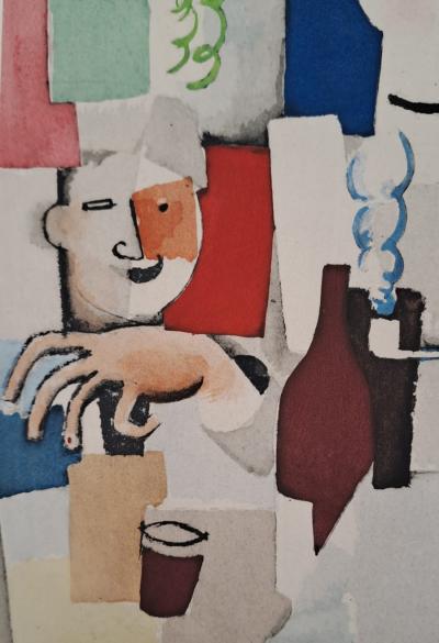 Roger de la FRESNAYE (d'après) - Déjeuner entre amis, la Madelon, 1949 - Lithographie signée 2