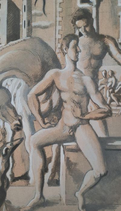Roger de la FRESNAYE (d'après) - Les palefreniers, 1949 - Lithographie signée 2