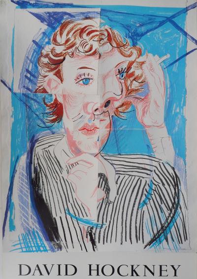 David HOCKNEY : Portrait cubiste, Vogue - Affiche originale en couleurs 2