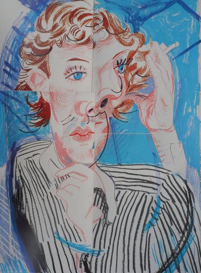 David HOCKNEY : Portrait cubiste, Vogue - Affiche originale en couleurs 2