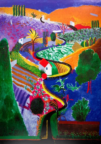 David HOCKNEY : Nichols Canyon - Affiche originale en couleurs 2