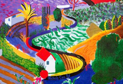 David HOCKNEY : Nichols Canyon - Affiche originale en couleurs 2