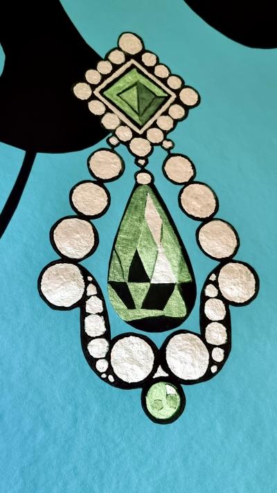 Onna Medeis, Les bijoux volés 2, sérigraphie rehaussée, 2025 2