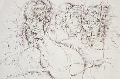 Hans BELLMER - Unica Zurn - 1970 - Original engraving - Signed, numbered 2