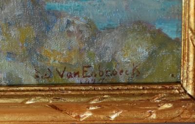 Édouard Van Esbroeck (1869–1949) – Peintre belge - Huile sur toile datée 1927 – Vue marine 2