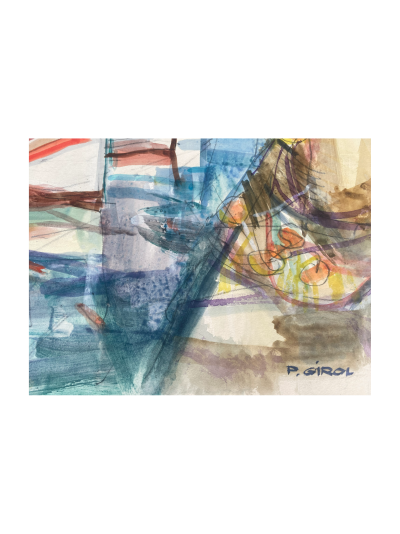 Paul Girol . Le port de pêche . Aquarelle . 1955 2