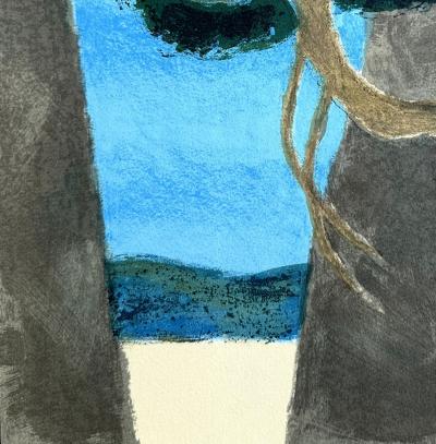 Cathelin - Paysage au laurier - Lithographie originale signée crayon 2