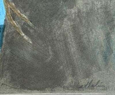 Cathelin - Paysage au laurier - Lithographie originale signée crayon 2