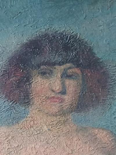 Gustave Pierre  Baigneuse devant la mer en Bretagne , Huile sur toile 2