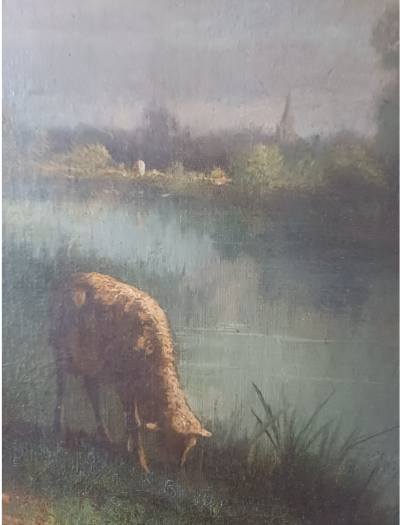 Antonio Cortes - les chevaux de halage - Huile sur toile encadré 2