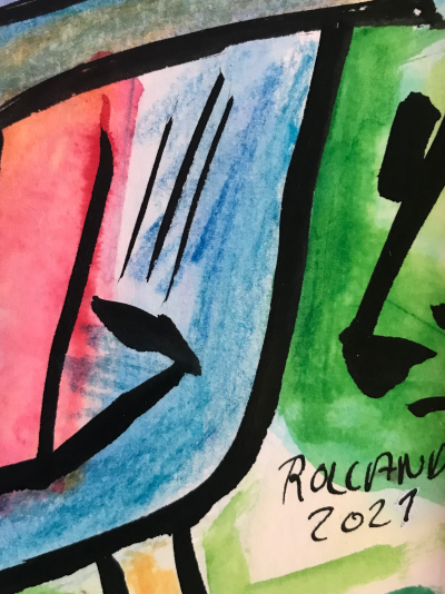Bernard ROLLAND - La liseuse,2020 - Encre et aquarelle signée 2