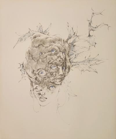 Hans BELLMER -  yeux bleus - 1972- Gravure originale  Signée , numerotée 2