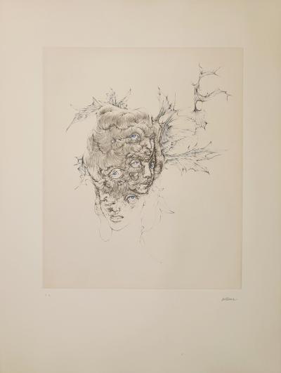 Hans BELLMER -  yeux bleus - 1972- Gravure originale  Signée , numerotée 2
