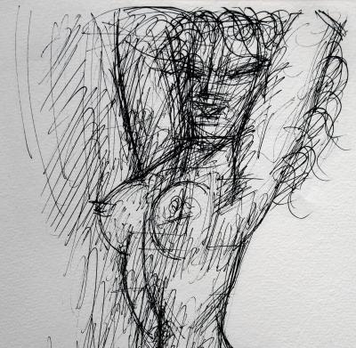 Marcel GROMAIRE : Modèle nu bras levés , Gravure, 1952 2