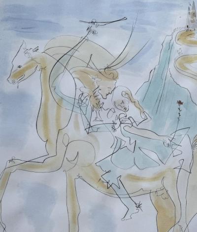 Salvador DALI - Le couple à cheval - Gravure originale signée au crayon 2