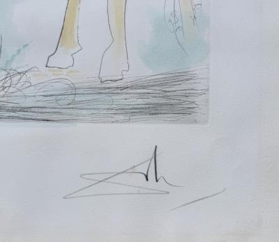 Salvador DALI - Le couple à cheval - Gravure originale signée au crayon 2