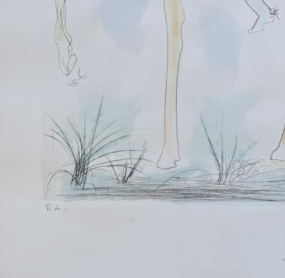 Salvador DALI - Le couple à cheval - Gravure originale signée au crayon 2