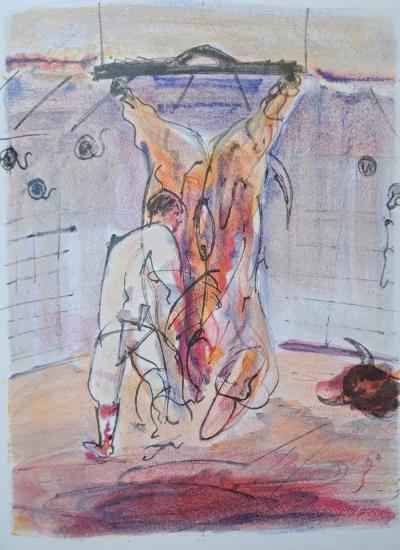 Jacques Birr - La découpe du trophée - Lithographie originale 2