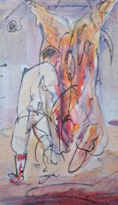 Jacques Birr - La découpe du trophée - Lithographie originale 2