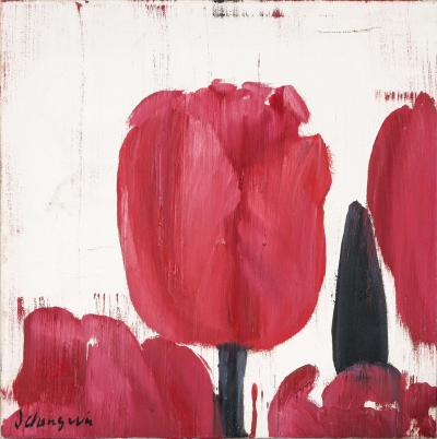 Jhy Cheng WU- Tulipes - Huile sur toile - Signée 2