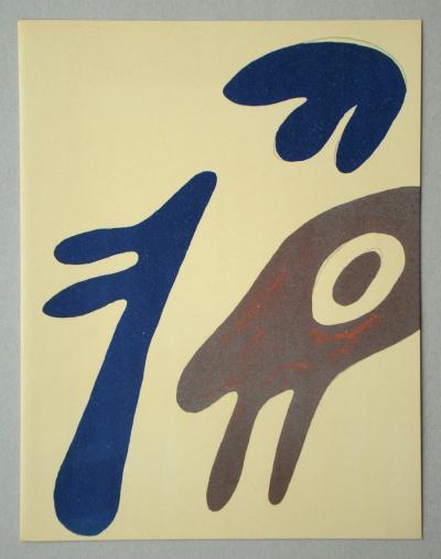 Jean ARP - Head, torso and navel on table, 1962 - Original lithograph 2
