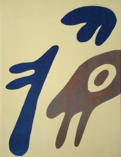 Jean ARP - Head, torso and navel on table, 1962 - Original lithograph 2