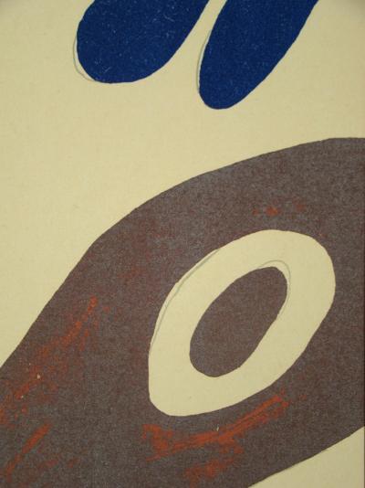 Jean ARP - Head, torso and navel on table, 1962 - Original lithograph 2