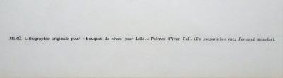Joan MIRO - Bouquet de rêves pour Leïla, 1964 - Lithographie originale 2
