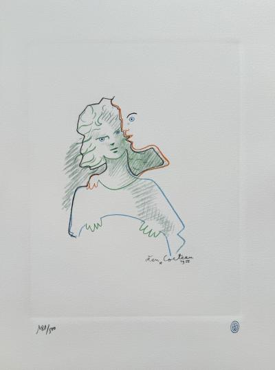 Jean COCTEAU - Couple amoureux - Lithographie signée dans la planche