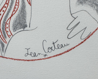 Jean COCTEAU - Couple de faune - Lithographie signée dans la planche 2