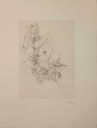 Hans BELLMER -  Fillette à vélo - 1972 - Gravure 2