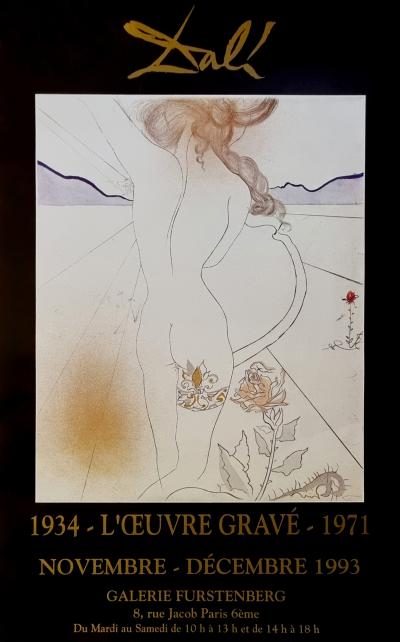 Dali (d’après), La femme à la jarretière, affiche, 1993 2