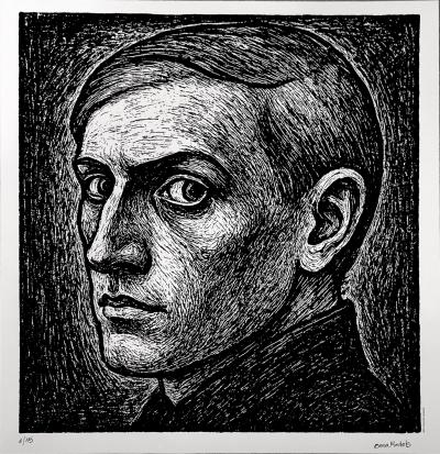 Onna Medeis, Picasso (Legends series), silkscreen print, 2025 2